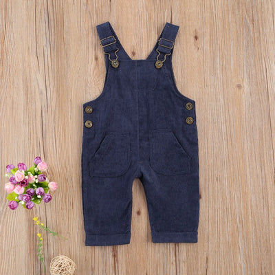 Baby Overalls Corduroy Pocket Romper Jumpsuit