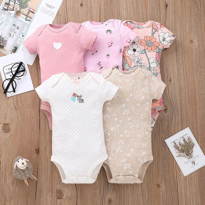 Baby Cotton Short Sleeves Jumpsuit