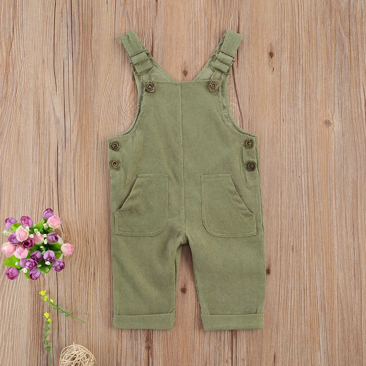 Babyoveraller Corduroy Pocket Romper Jumpsuit