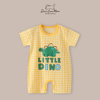 Baby Short Sleeve Thin Cartoon Romper