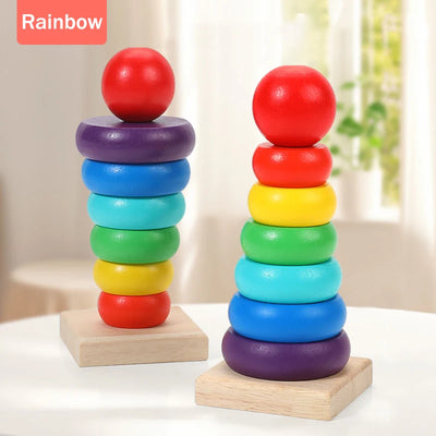 Kids Ring Tower Montessori Wooden Puzzle Toy