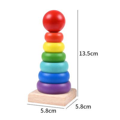 Kids Ring Tower Montessori Wooden Puzzle Toy