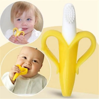 Sichere Zahnbürste in Bananenform für Babys