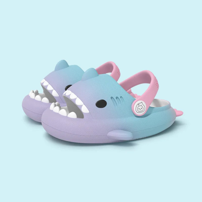 Baby Rainbow Gradient Shark Hole Shoes