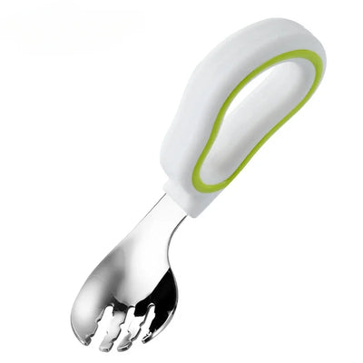 Baby Eating Training Soft Silicone Spoon Fork Set