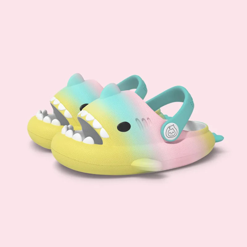 Baby Rainbow Gradient Shark Hole Shoes