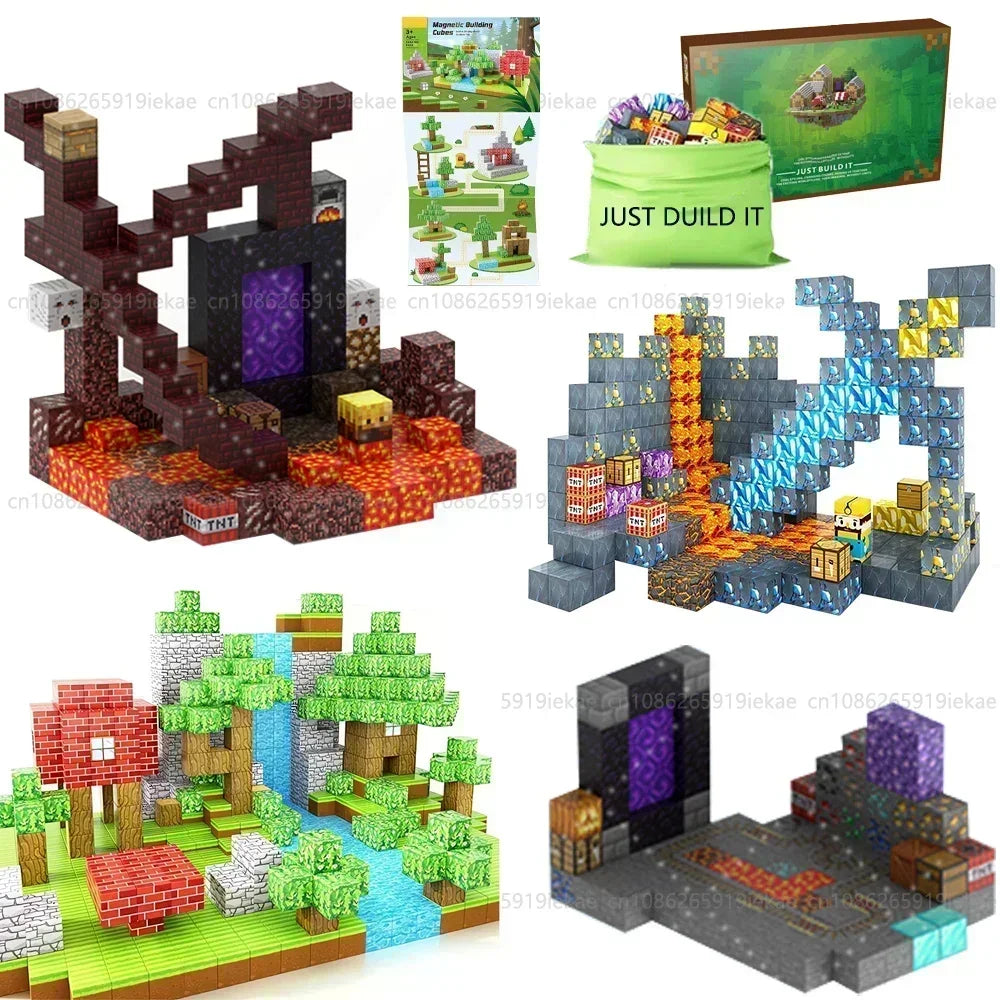 Mine World Cube Magnetische Bausteine ​​Spielzeug