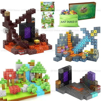 Mine World Cube Magnetic Building Blocks Toy