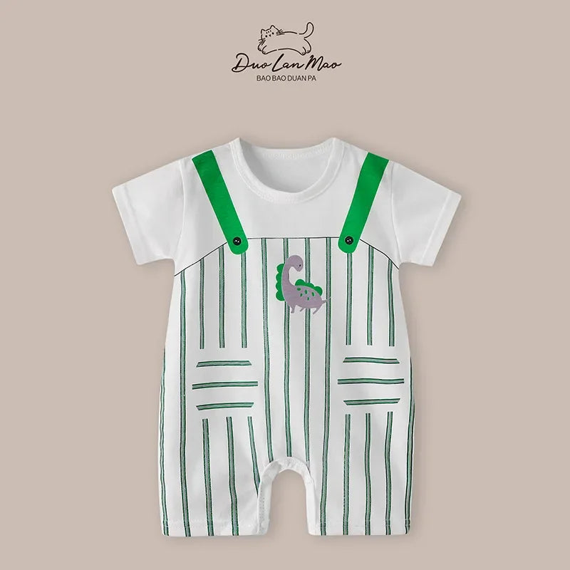 Baby Short Sleeve Thin Cartoon Romper