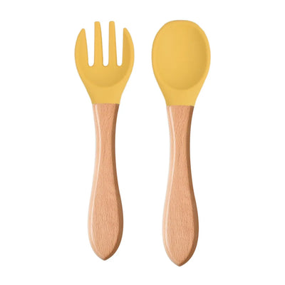 Baby Silicone Training Spoon Fork Set