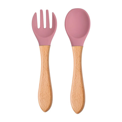 Baby Silicone Training Spoon Fork Set