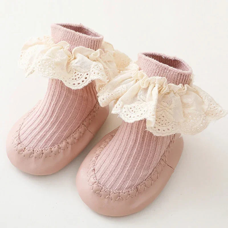 Baby Anti-Slip mjuka golvsockor i bomull