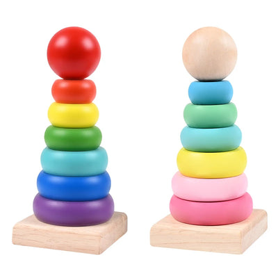 Kids Ring Tower Montessori Wooden Puzzle Toy