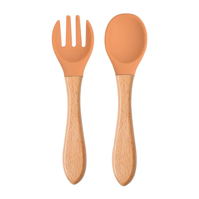 Baby Silicone Training Spoon Fork Set