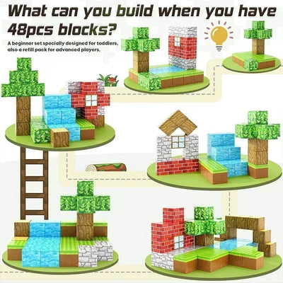 Mine World Cube Magnetic Building Blocks Toy