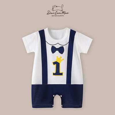 Baby Short Sleeve Thin Cartoon Romper