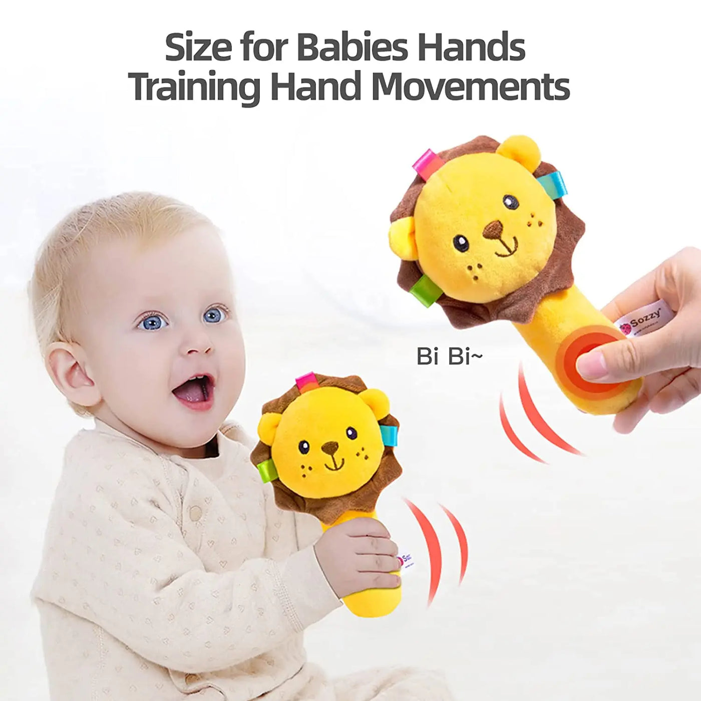 Babyrasseln Plüschspielzeug mit Handgriff