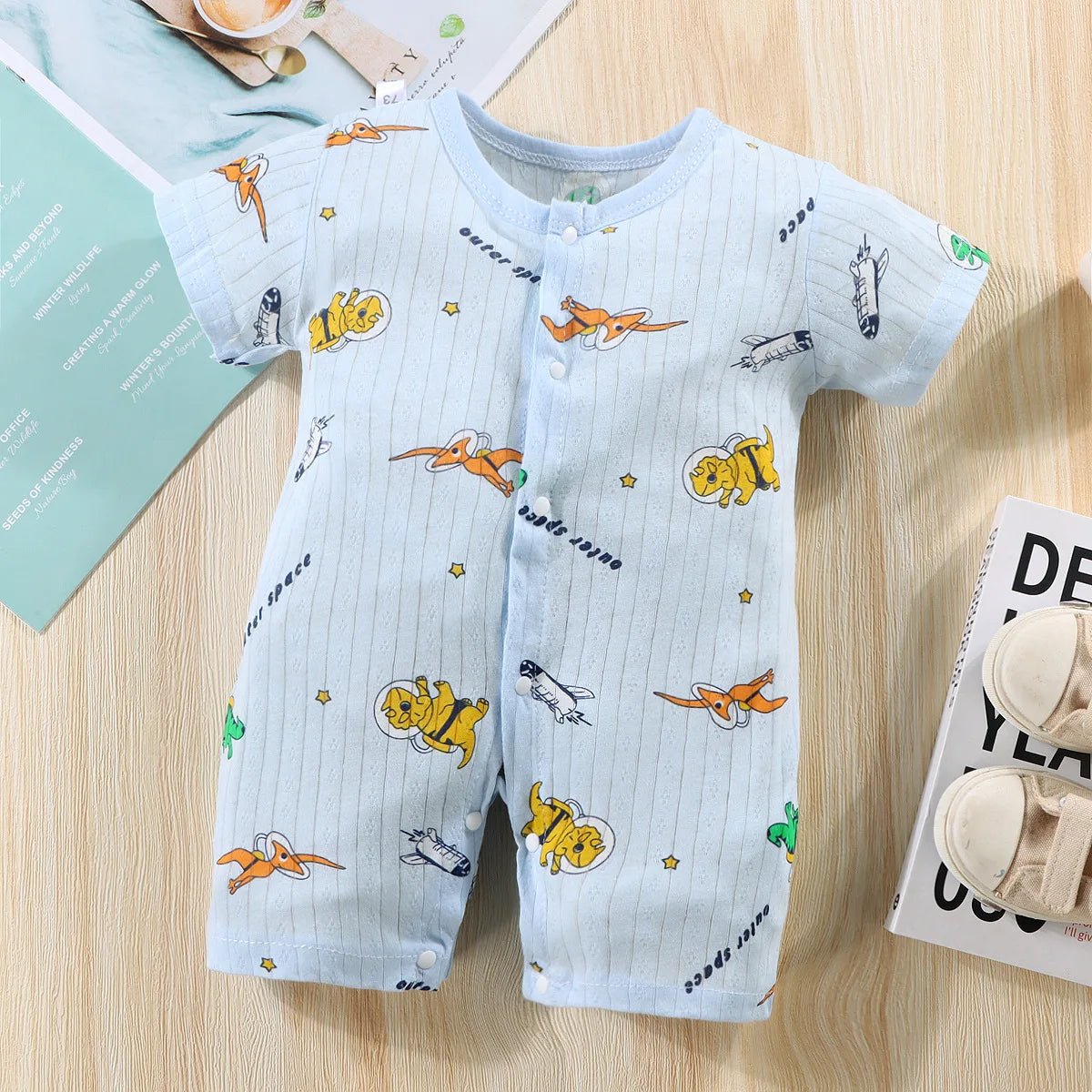 Baby kortärmad Onesies klätterbyxa