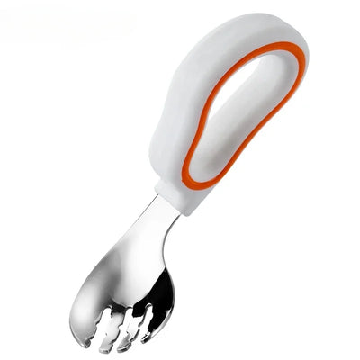 Baby Eating Training Soft Silicone Spoon Fork Set