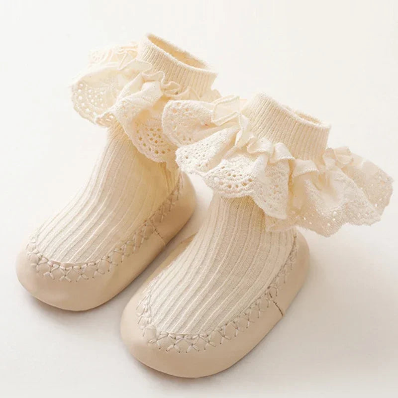 Baby Anti-Slip mjuka golvsockor i bomull