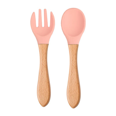 Baby Silicone Training Spoon Fork Set