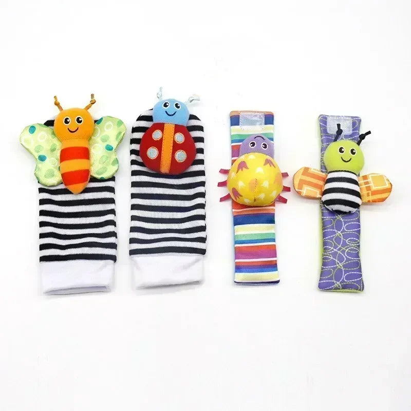 Baby Wrist Strap +Rattle Socks Bug Toy