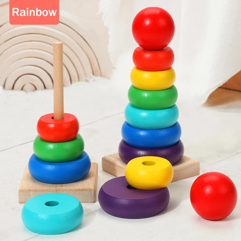 Kids Ring Tower Montessori Wooden Puzzle Toy