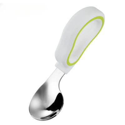 Baby Eating Training Soft Silicone Spoon Fork Set