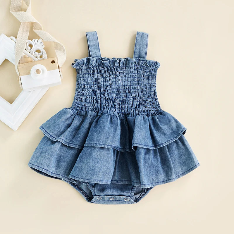 Baby Summer Sleeveless Denim Jumpsuit