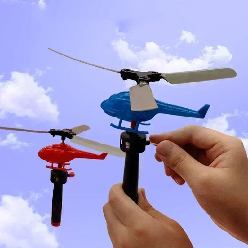 Kids Playing Drone Drawstring Plane