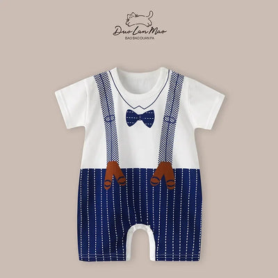 Baby Short Sleeve Thin Cartoon Romper