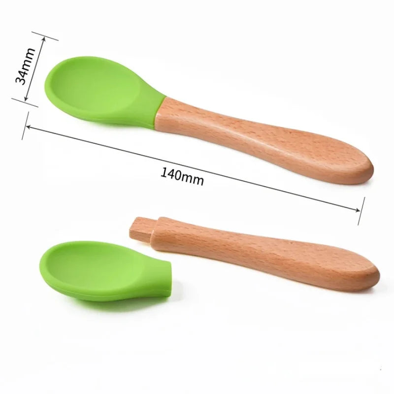 Baby Silicone Training Spoon Fork Set