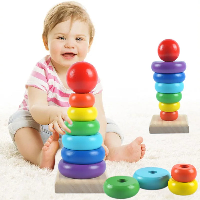 Ringturm Montessori Holzpuzzle Spielzeug für Kinder