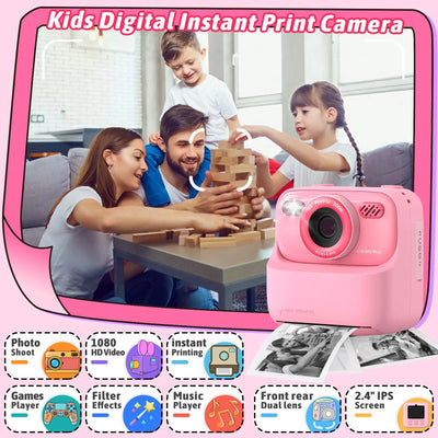 Kids HD Dual Lens Print Digital Camera Toy