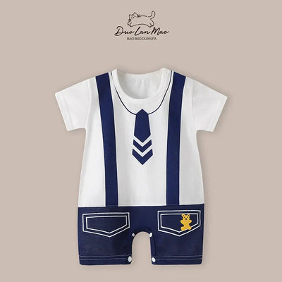 Baby Short Sleeve Thin Cartoon Romper