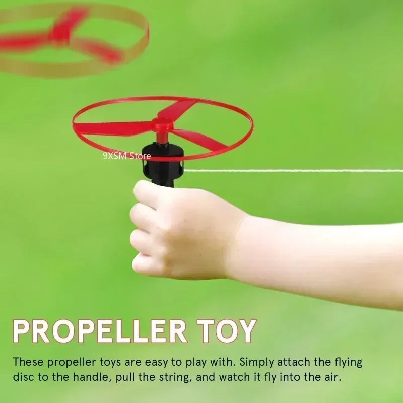 Kids Pull String Flying Disc Propeller Toy