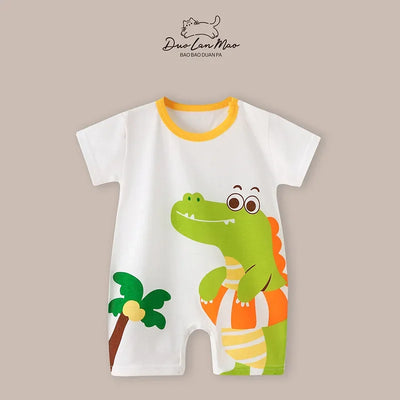 Baby Short Sleeve Thin Cartoon Romper