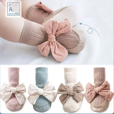 Baby Anti-Slip mjuka golvsockor i bomull