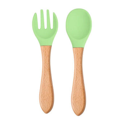 Baby Silicone Training Spoon Fork Set