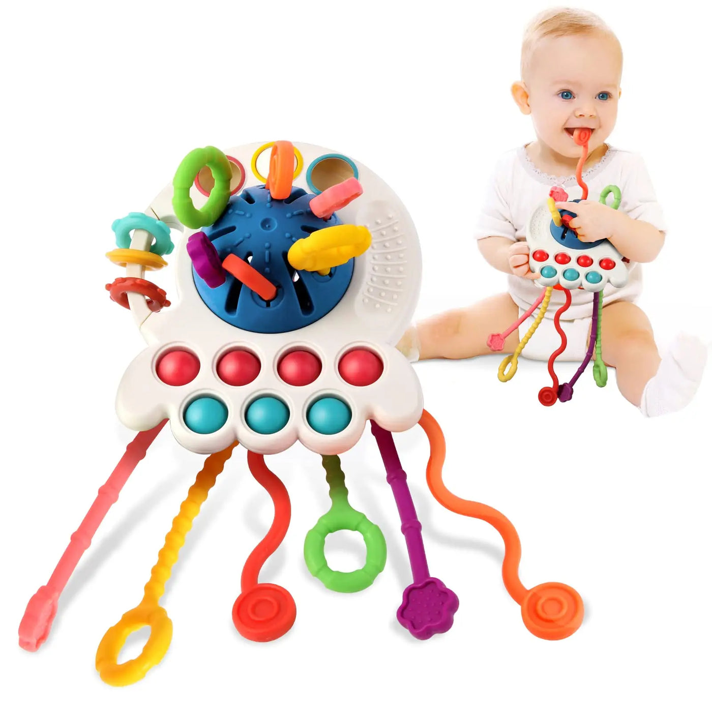 Kids Silicone Pull Montessori Sensory Toy