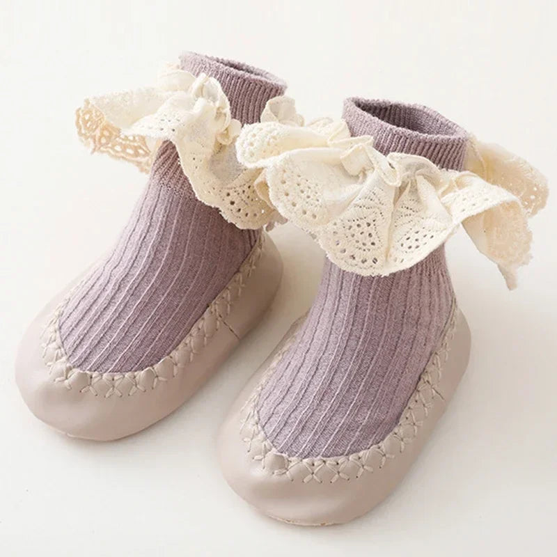 Baby Anti-Slip mjuka golvsockor i bomull