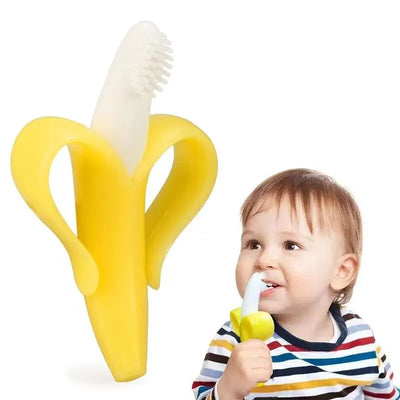 Sichere Zahnbürste in Bananenform für Babys