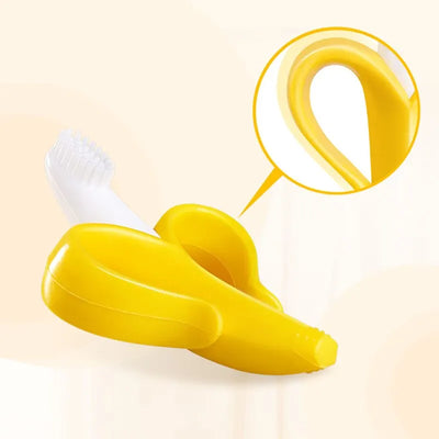 Sichere Zahnbürste in Bananenform für Babys