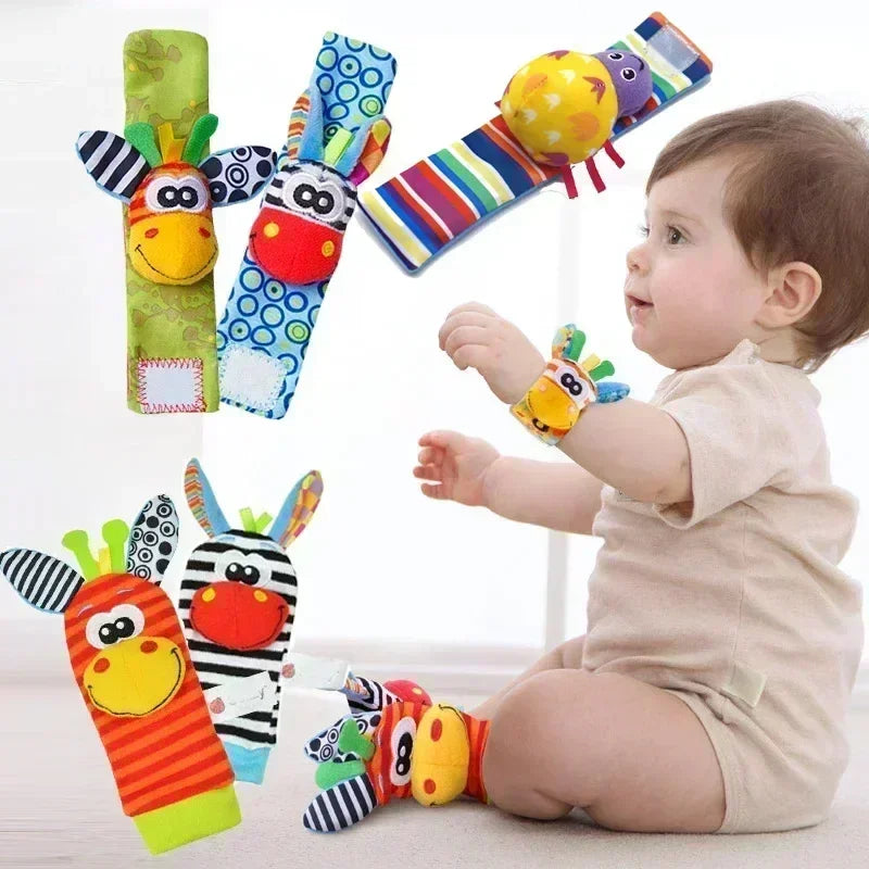 Baby Wrist Strap +Rattle Socks Bug Toy