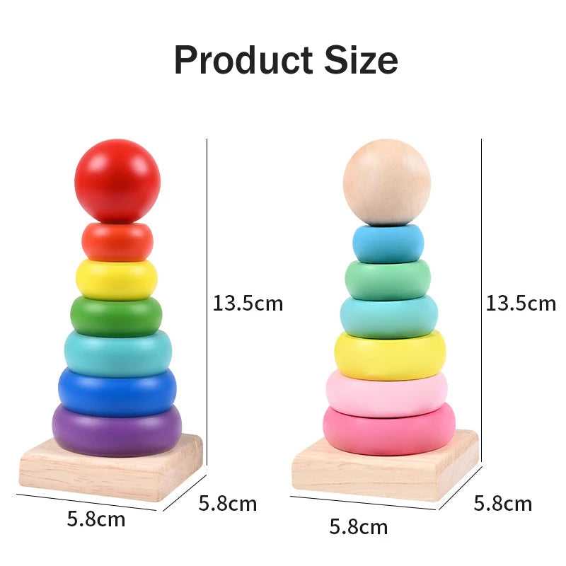 Kids Ring Tower Montessori Wooden Puzzle Toy