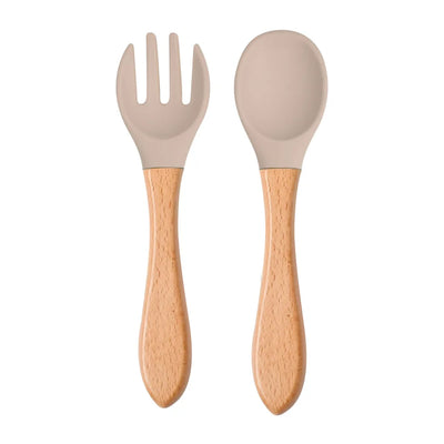 Baby Silicone Training Spoon Fork Set