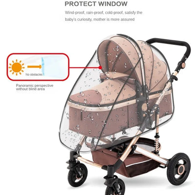 Transparenter, atmungsaktiver Regenschutz für Kinderwagen