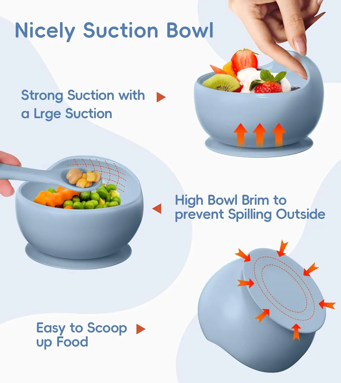 Children's Non-Slip Learn Eating  Bowl