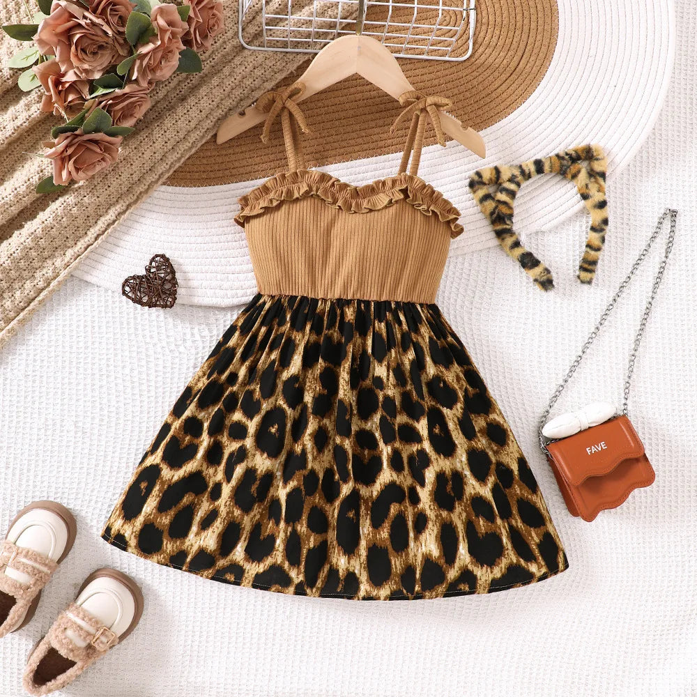 Kids Fashion Leopard Print Casual Dress