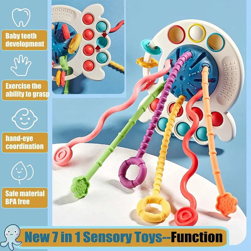 Kids Silicone Pull Montessori Sensory Toy